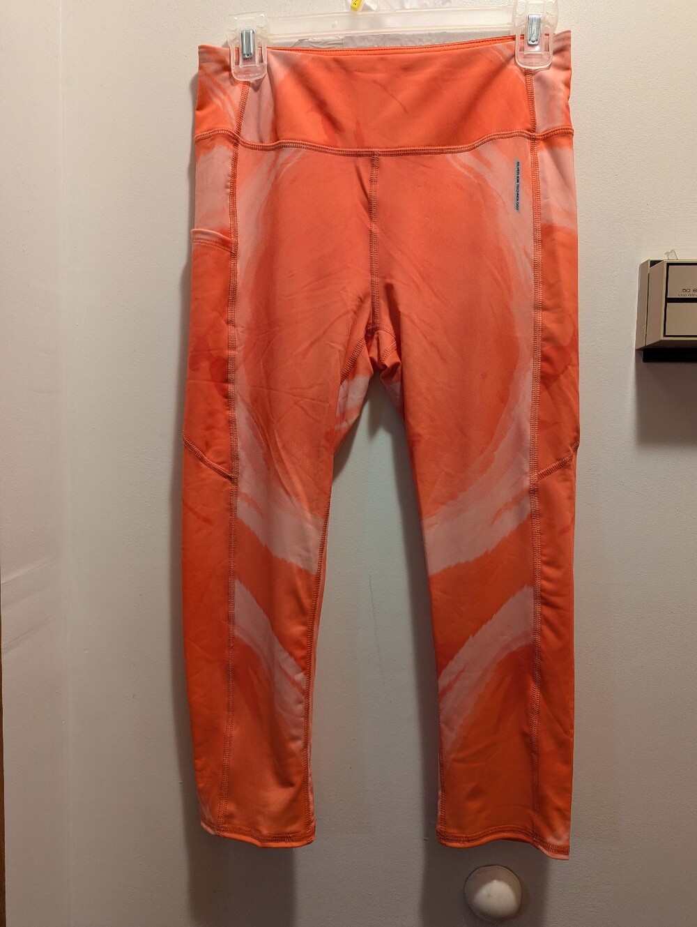 Iron Joc Women's Medium Orange Tie-Dye Active Leggings 21 Inch NWT